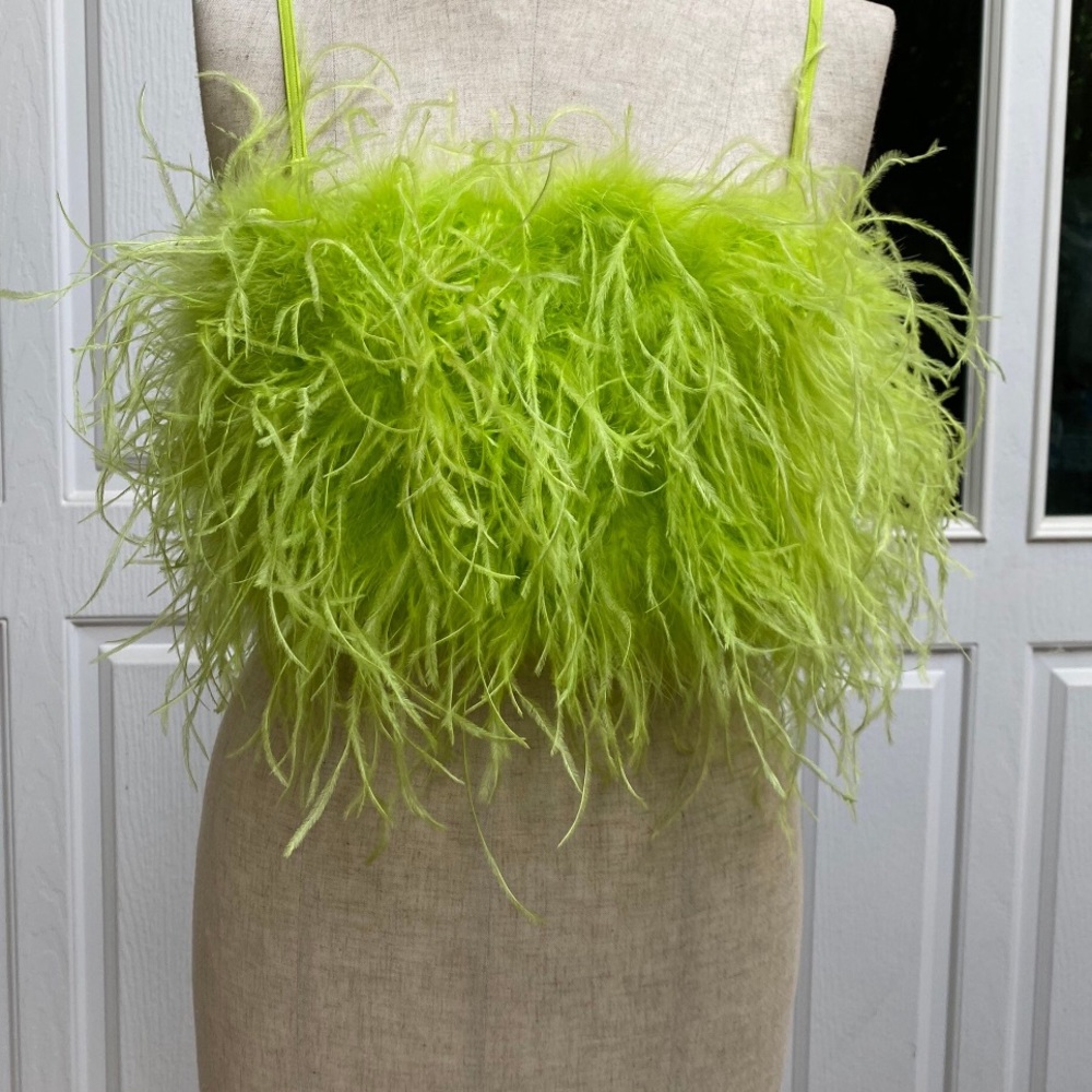 Neon green feather top